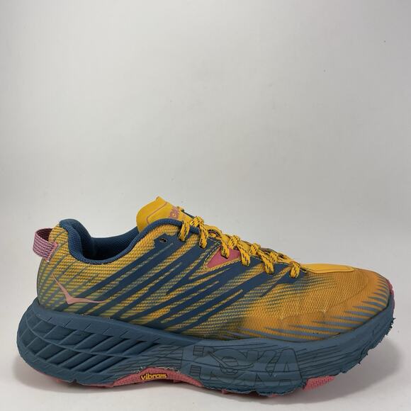 Hoka One One Speedgoat 4 Trail Running Womens Size 8 Orange Saffron Athletic - Picture 1 of 11